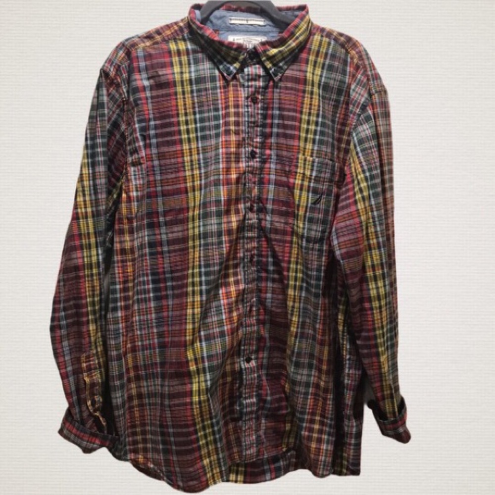 Nautical Slim Fit XXL Plaid Casual Button Up